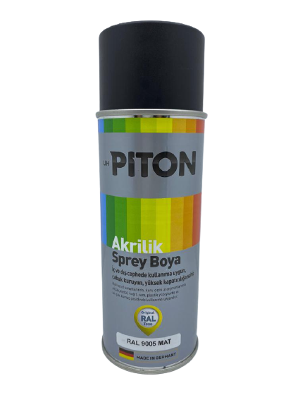 Piton Akrilik Sprey Boya 400 ml RAL9005 Mat Siyah