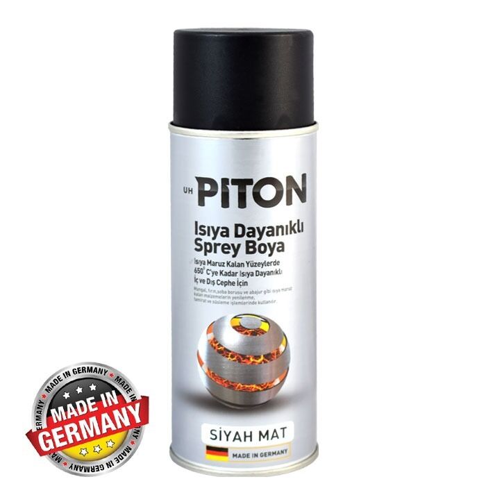 Piton Isıya Dayanıklı Spey Boya 400 ml Mat Siyah