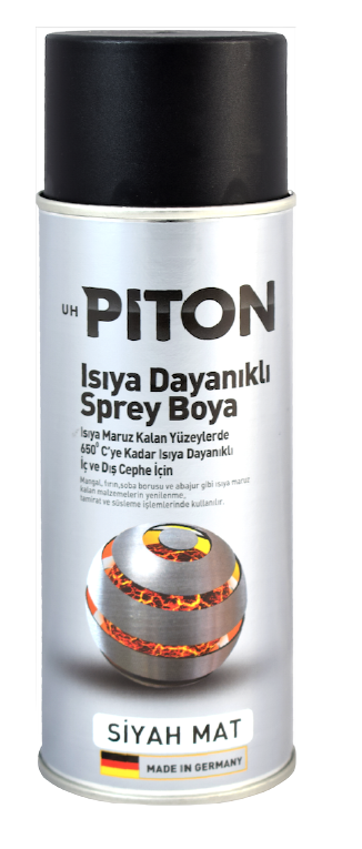 Piton Isıya Dayanıklı Spey Boya 400 ml Mat Siyah