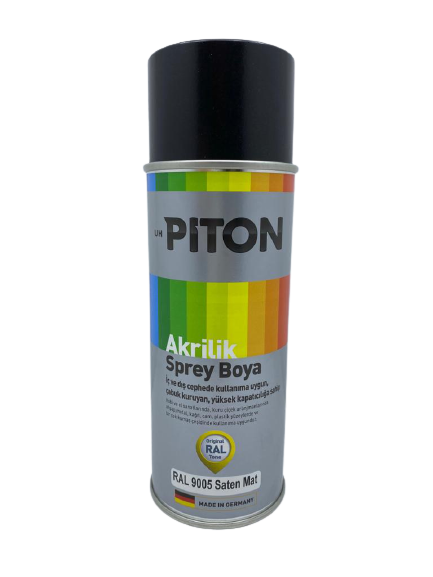 Piton Akrilik Sprey Boya 400 ml RAL9005 Yarı Mat Siyah