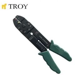 Troy 24005 Kablo Sıyırma Pabuç Sıkma Pensesi 200mm