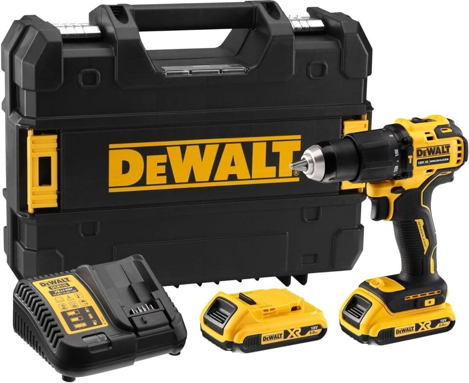 Dewalt 18V 2.0 AH Li-On Kömürsüz Darbeli Matkap DCD709D2T