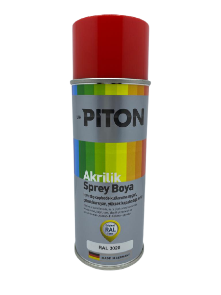 Piton Akrilik Sprey Boya 400 ml RAL3020 Trafik Kırmızı