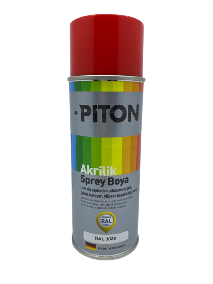 Piton Akrilik Sprey Boya 400 ml RAL3020 Trafik Kırmızı