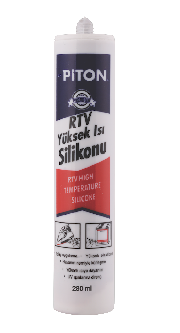 Piton RTV Yüksek Isı Silikonu 280 ml Kırmızı