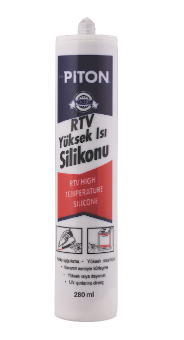 Piton RTV Yüksek Isı Silikonu 280 ml Kırmızı