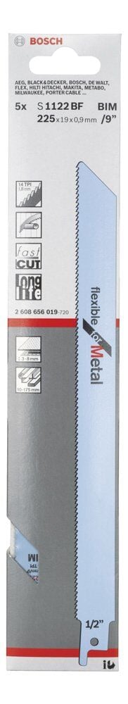 Bosch - Flexible Serisi Metal için Panter Testere Bıçağı S 1122 BF - 5'li