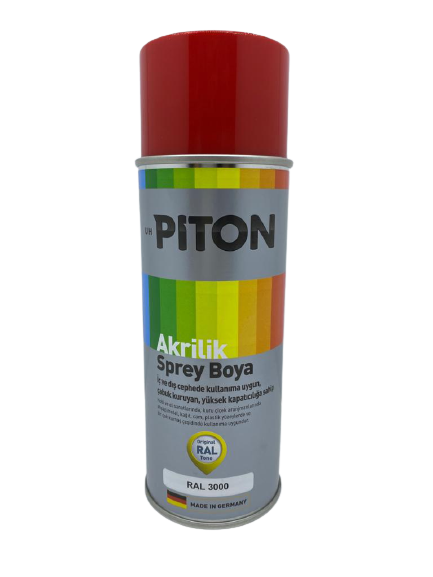 Piton Akrilik Sprey Boya 400 ml RAL3000 Ateş Kırmızı