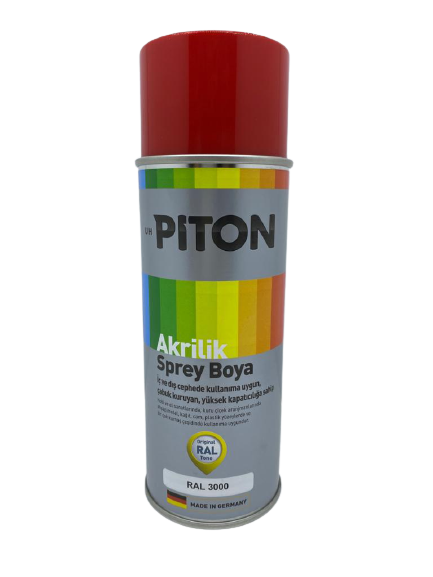 Piton Akrilik Sprey Boya 400 ml RAL3000 Ateş Kırmızı