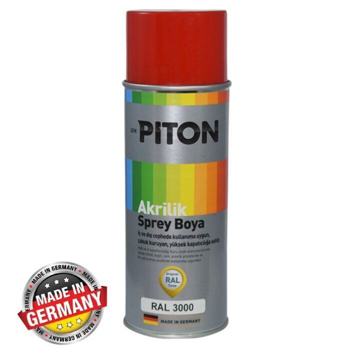 Piton Akrilik Sprey Boya 400 ml RAL3000 Ateş Kırmızı