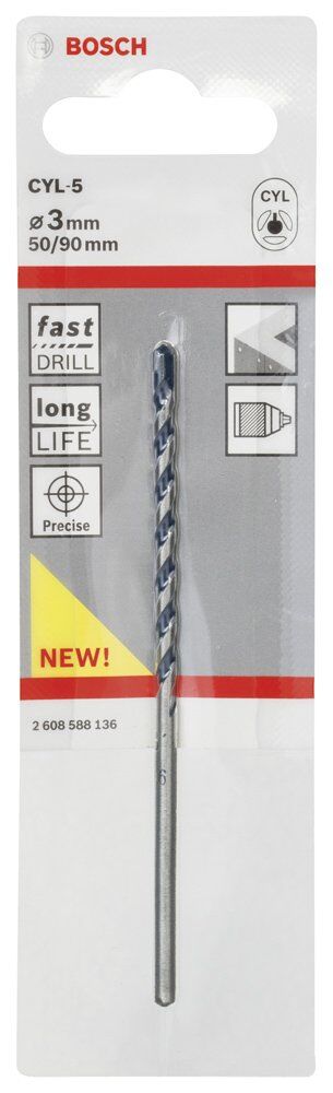 Bosch - cyl-5 Serisi, Blue Granite Turbo Beton Matkap Ucu 3*90 mm