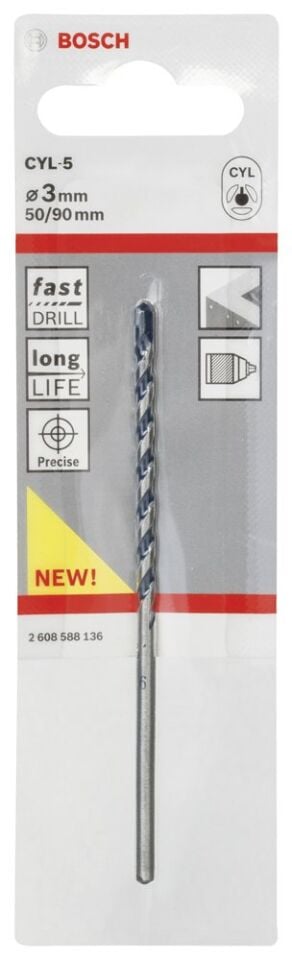 Bosch - cyl-5 Serisi, Blue Granite Turbo Beton Matkap Ucu 3*90 mm