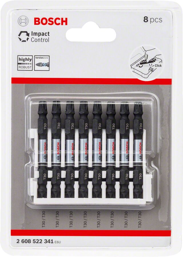 Bosch - Impact Control Serisi Çift Taraflı Vidalama Ucu 8'li T30 *65mm