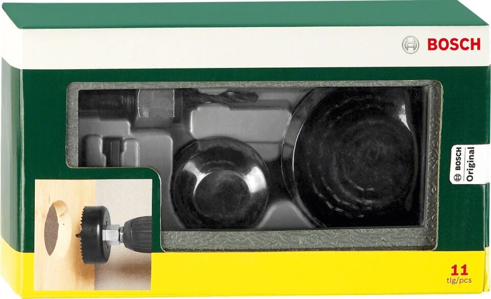 Bosch 11 Parça Delik Açma Testeresi Panç Seti Çantalı 2607019450