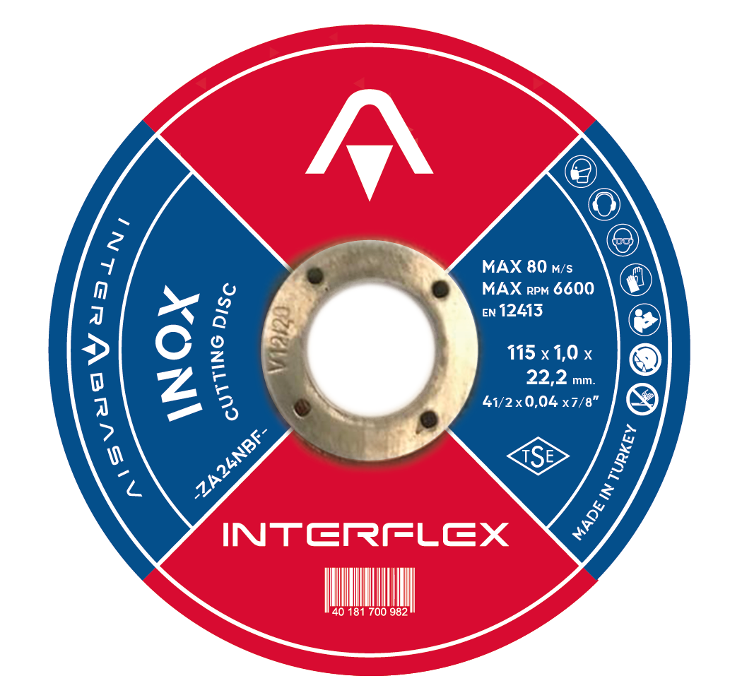 Interflex İnox Kesici Taş Düz 115x1,0x22,23