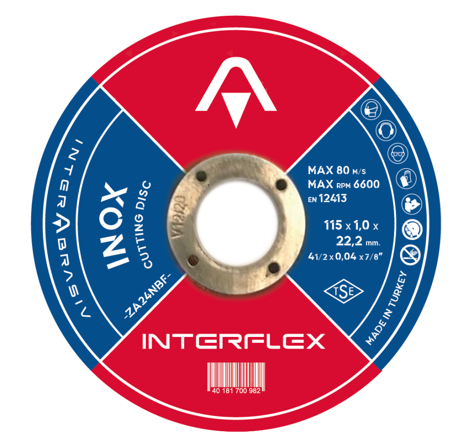 Interflex İnox Kesici Taş Düz 115x1,0x22,23