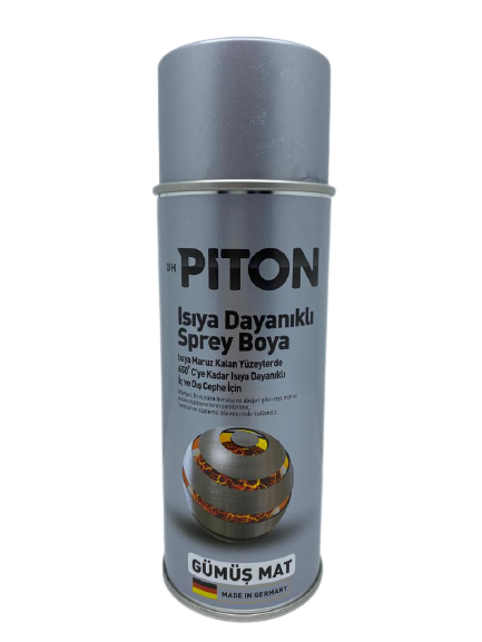 Piton Isıya Dayanıklı Spey Boya 400 ml Gümüş Mat