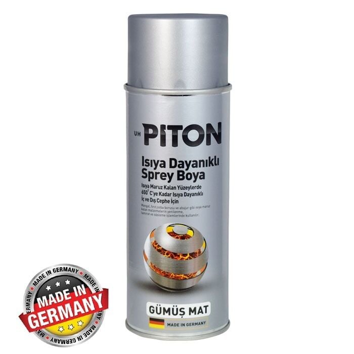 Piton Isıya Dayanıklı Spey Boya 400 ml Gümüş Mat