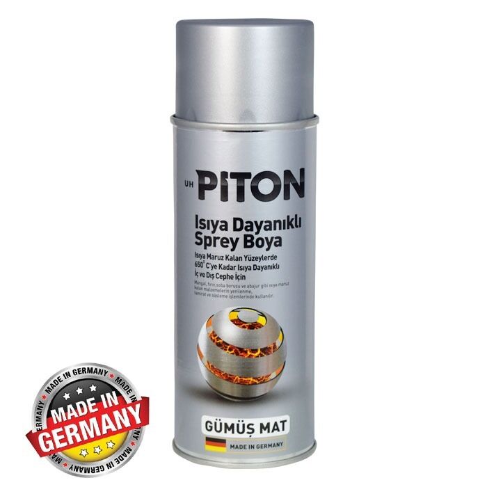 Piton Isıya Dayanıklı Spey Boya 400 ml Gümüş Mat