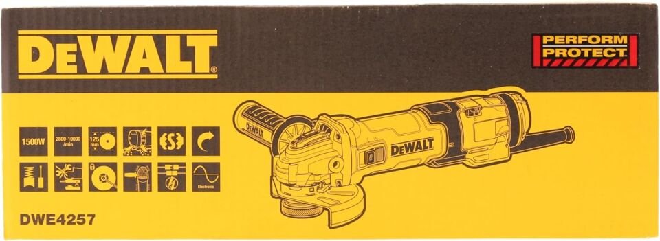 Dewalt DWE4257 1500W 125mm Avuç Taşlama Devir Ayarlı
