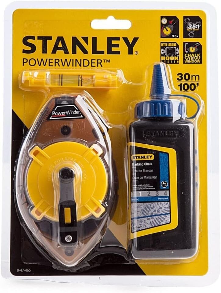 Stanley Çizim İpi 30 mt Mavi Boya 0-47-465