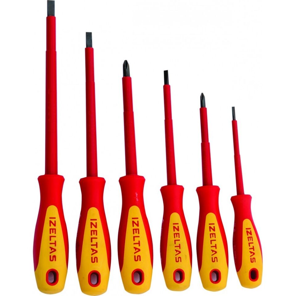 İzeltaş 6'lı Elektrikçi İzoleli Tornavida Seti 1000 V